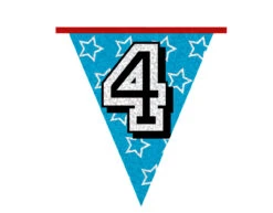 Slingers 4 Jaar Glitter 8m -Feestspullen Winkel slingers 4 jaar glitter 8m 4