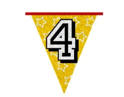 Slingers 4 Jaar Glitter 8m -Feestspullen Winkel slingers 4 jaar glitter 8m 5