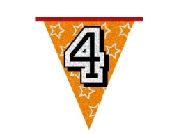 Slingers 4 Jaar Glitter 8m -Feestspullen Winkel slingers 4 jaar glitter 8m 7