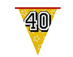 Slingers 40 Jaar Glitter 8m -Feestspullen Winkel slingers 40 jaar glitter 8m 2