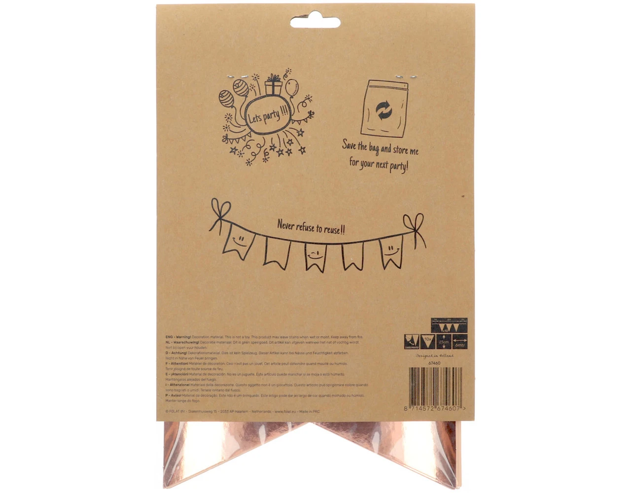 Slingers 60 Jaar Rose Goud 6m 3 Slingers 60 Jaar Rose Goud 6m - Afbeelding 3