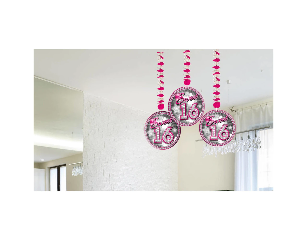 Sweet 16 Hangdecoratie 70cm 3st 2 Sweet 16 Hangdecoratie 70cm 3st - Afbeelding 2