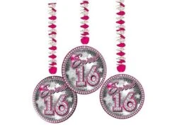 Sweet 16 Hangdecoratie 70cm 3st