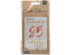 Taart Cijfers Rose Goud 19cm 20st -Feestspullen Winkel taart cijfers rose goud 19cm 20st 2