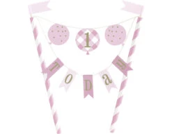 Taarttopper 1 Jaar Roze