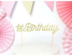 Taarttopper 1ste Verjaardag Goud 21cm -Feestspullen Winkel taarttopper 1ste verjaardag goud 21cm 4