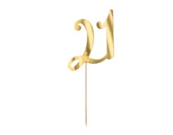 Taarttopper 21 Jaar Goud 20,5cm