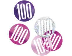 Tafelconfetti 100 Jaar Roze 14gr