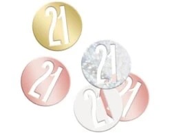 Tafelconfetti 21 Jaar Metallic 11cm 114gr