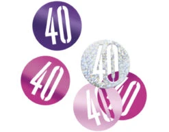Tafelconfetti 40 Jaar Roze 14gr