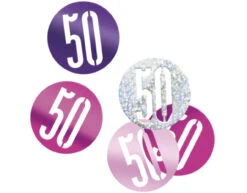 Tafelconfetti 50 Jaar Roze 14gr