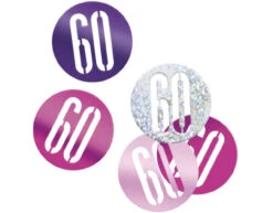 Tafelconfetti 60 Jaar Roze 14gr
