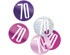Tafelconfetti 70 Jaar Roze 14gr