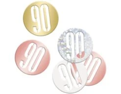 Tafelconfetti 90 Jaar Metallic 11cm 114gr