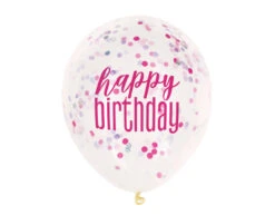 Verjaardag Ballonnen Happy Birthday Confetti 30cm 6st