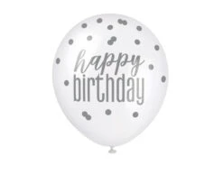 Verjaardag Ballonnen Happy Birthday Stippen 30cm 6st -Feestspullen Winkel verjaardag ballonnen happy birthday stippen 30cm 6 2