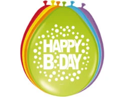 Verjaardag Ballonnen Happy Birthday Stippen 30cm 8st