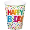 Verjaardag Bekers Happy Birthday Stippen 250ml 8st