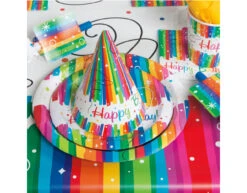 Verjaardag Borden Happy Birthday Regenboog 23cm 8st -Feestspullen Winkel verjaardag borden happy birthday regenboog 23cm 8s 2