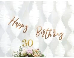Verjaardag Letterslinger Happy Birthday Rose Goud 62cm -Feestspullen Winkel verjaardag letterslinger happy birthday rose goud 2