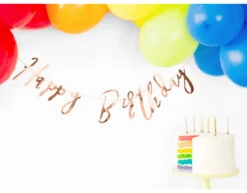 Verjaardag Letterslinger Happy Birthday Rose Goud 62cm -Feestspullen Winkel verjaardag letterslinger happy birthday rose goud 6