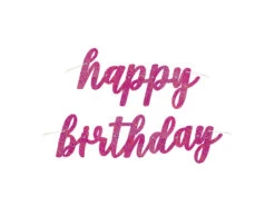 Verjaardag Letterslinger Happy Birthday Roze 83,8cm