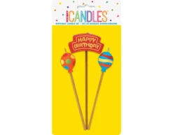 Verjaardagskaarsjes Happy Birthday Ballonnen 26,4cm 3st -Feestspullen Winkel verjaardagskaarsjes happy birthday ballonnen 264cm 1