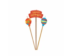 Verjaardagskaarsjes Happy Birthday Ballonnen 26,4cm 3st