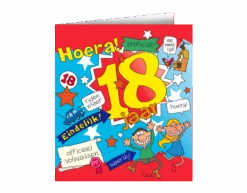 Verjaardagskaart 18 Jaar Cartoon 16,5cm