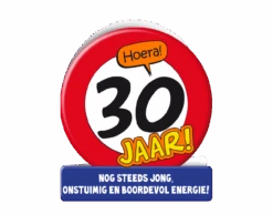 Verjaardagskaart 30 Jaar Verkeersbord 16,5cm
