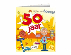 Verjaardagskaart 50 Jaar Man Cartoon 16,5cm
