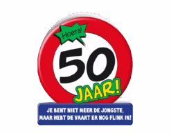 Verjaardagskaart 50 Jaar Verkeersbord 16,5cm