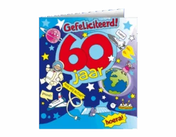 Verjaardagskaart 60 Jaar Cartoon 16,5cm
