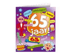 Verjaardagskaart 65 Jaar Cartoon 16,5cm