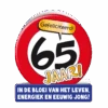 Verjaardagskaart 65 Jaar Verkeersbord 16,5cm
