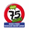 Verjaardagskaart 75 Jaar Verkeersbord 16,5cm