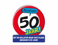 Verjaardagskaart Abraham Verkeersbord 16,5cm