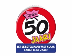Verjaardagskaart Sarah Verkeersbord 16,5cm