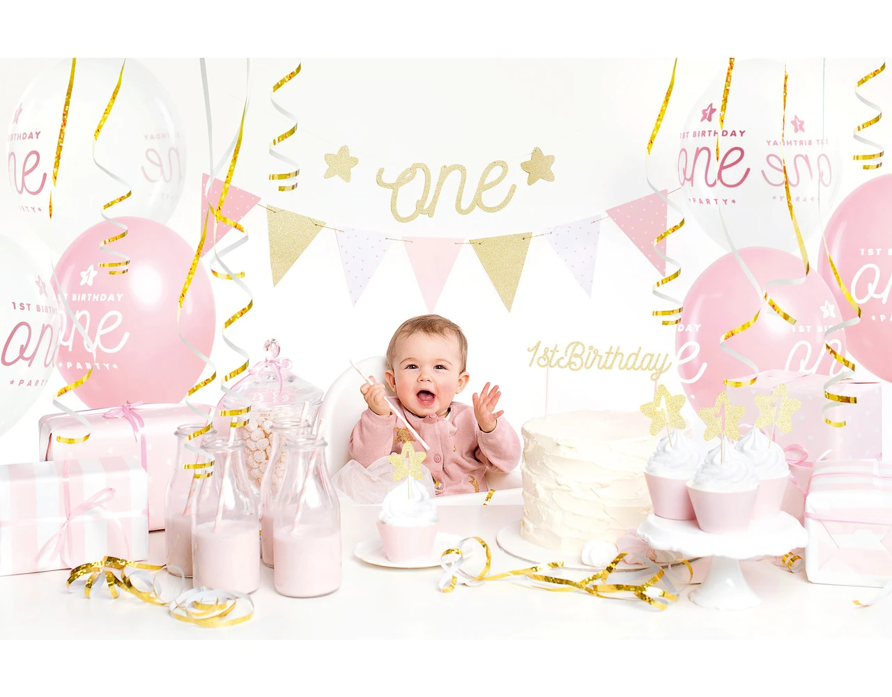 Versiering 1 Jaar Set Goud 33 Delig 2 Versiering 1 Jaar Set Goud 33 Delig - Afbeelding 2