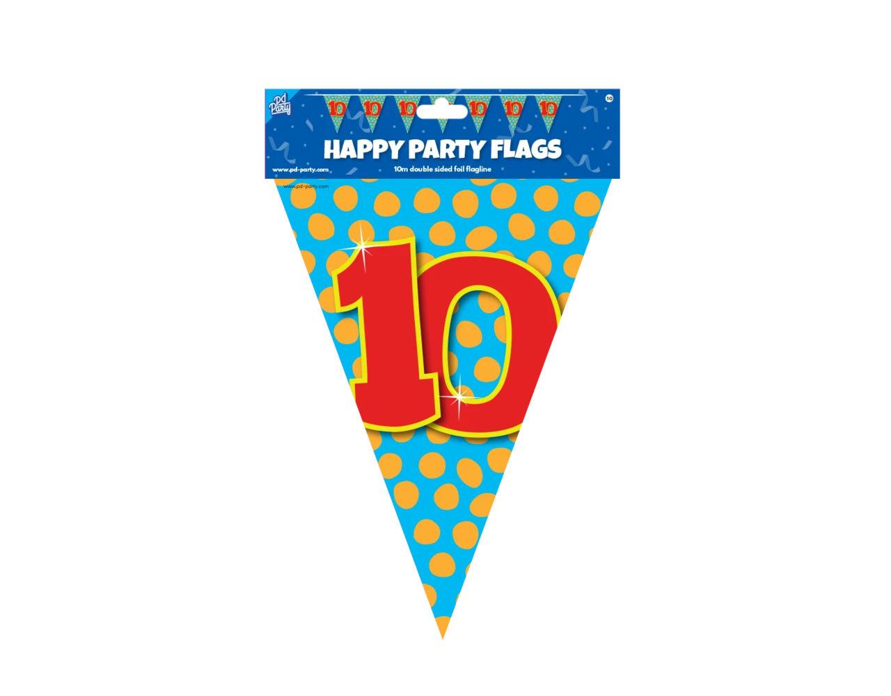 Vlaggenlijn 10 Jaar Gekleurd 10m 3 Vlaggenlijn 10 Jaar Gekleurd 10m - Afbeelding 3