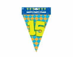 Vlaggenlijn 15 Jaar Gekleurd 10m -Feestspullen Winkel vlaggenlijn 15 jaar gekleurd 10m 2