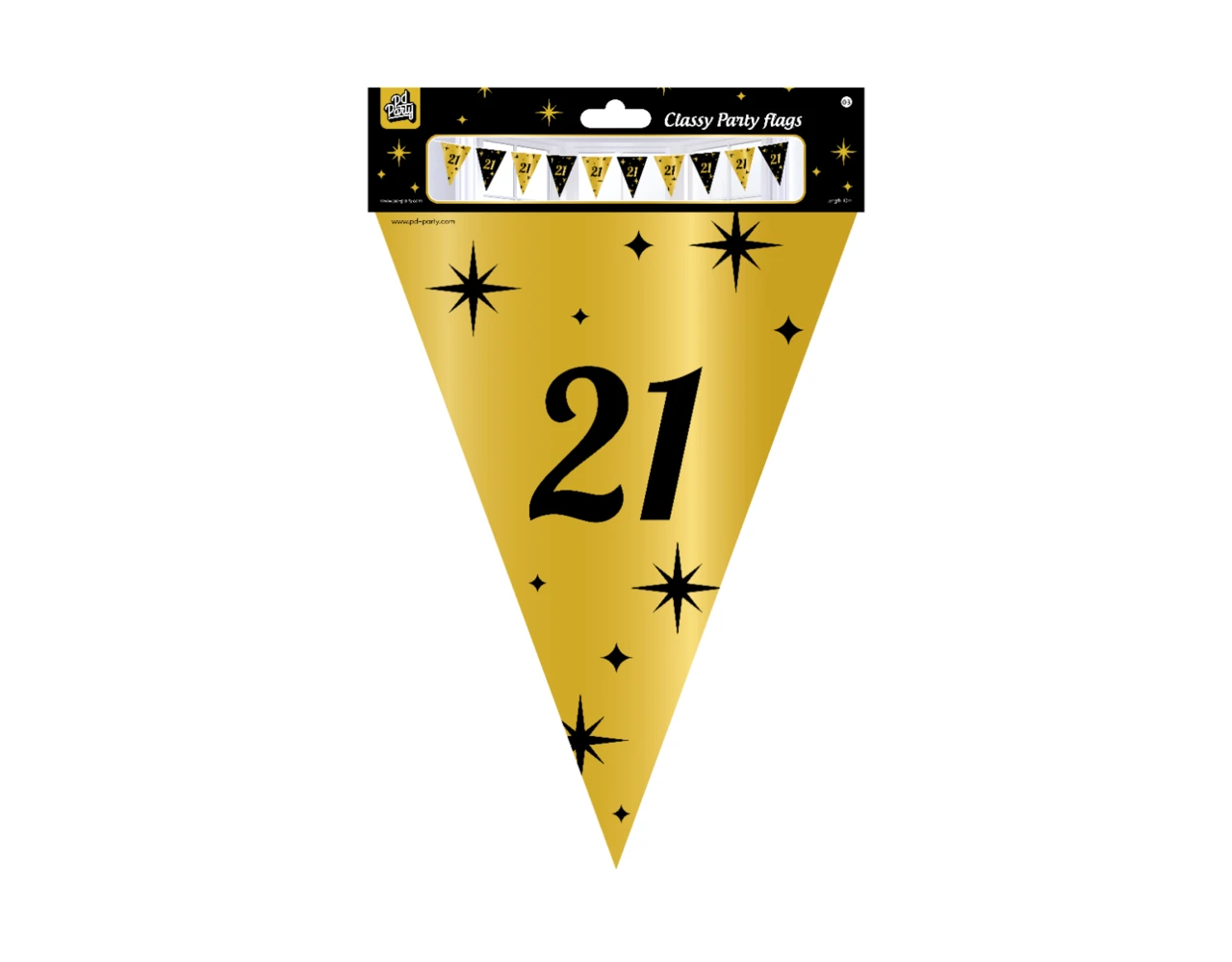 Vlaggenlijn 21 Jaar Goud Zwart 10m 2 Vlaggenlijn 21 Jaar Goud Zwart 10m - Afbeelding 2