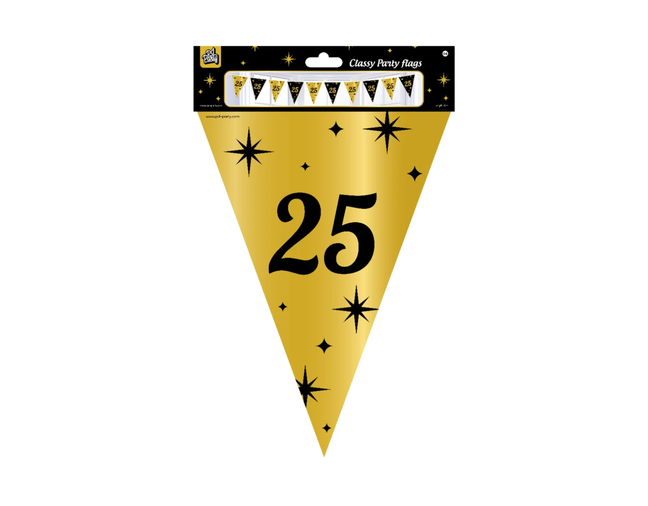 Vlaggenlijn 25 Jaar Goud Zwart 10m 2 Vlaggenlijn 25 Jaar Goud Zwart 10m - Afbeelding 2