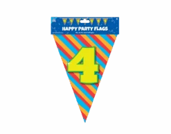 Vlaggenlijn 4 Jaar Gekleurd 10m -Feestspullen Winkel vlaggenlijn 4 jaar gekleurd 10m 2