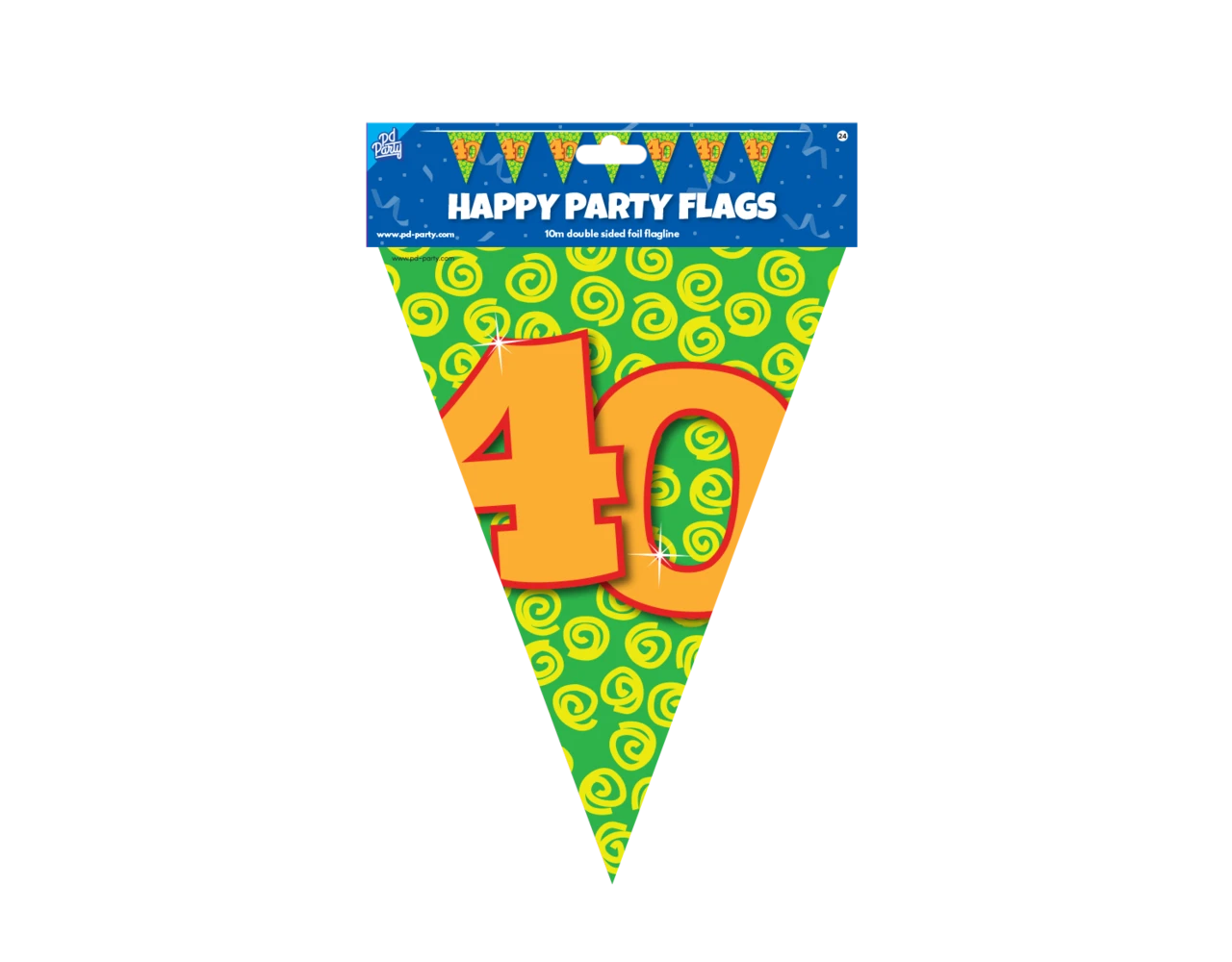 Vlaggenlijn 40 Jaar Gekleurd 10m 3 Vlaggenlijn 40 Jaar Gekleurd 10m - Afbeelding 3