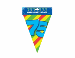 Vlaggenlijn 75 Jaar Gekleurd 10m -Feestspullen Winkel vlaggenlijn 75 jaar gekleurd 10m 2