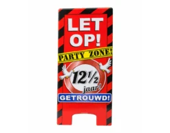 Warning Sign 12,5 Jaar Getrouwd 62,5cm