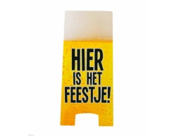 Warning Sign Hier Is Het Feestje! Bier 62,5cm
