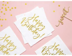 Witte Servetten Happy Birthday 33cm 20st -Feestspullen Winkel witte servetten happy birthday 33cm 20st 3