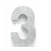 Zilver Tafeldecoratie Cijfer 3 Glitter 20,5cm